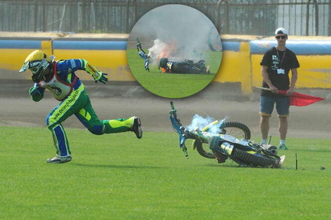 Pożar motocykla podczas Turnieju Zaplecza Kadry Juniorów w Lublinie (zdjęcia) Pożar motocykla podczas Turnieju Zaplecza Kadry Juniorów w Lublinie (zdjęcia)