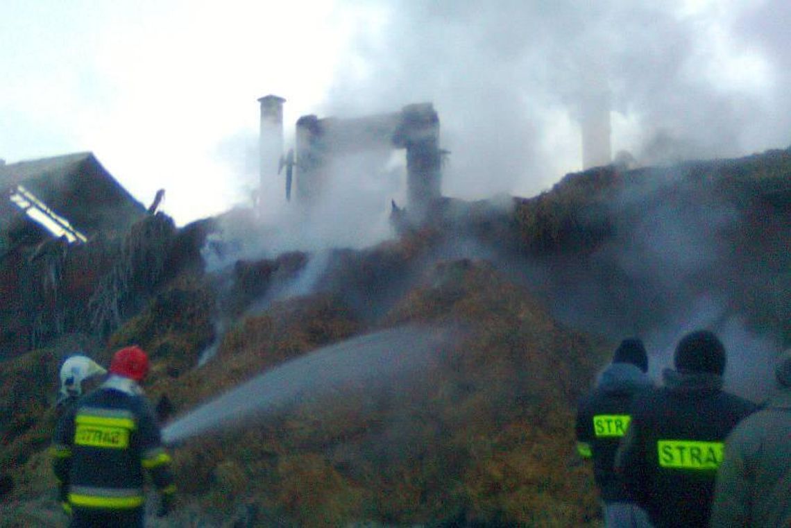 Pożar obory w Borzechowie