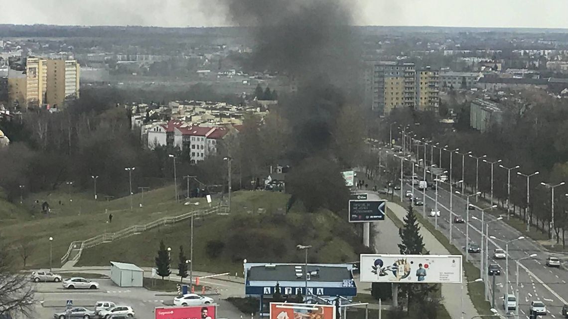 Pożar przy ul. Zana w Lublinie. Dym było widać z daleka
