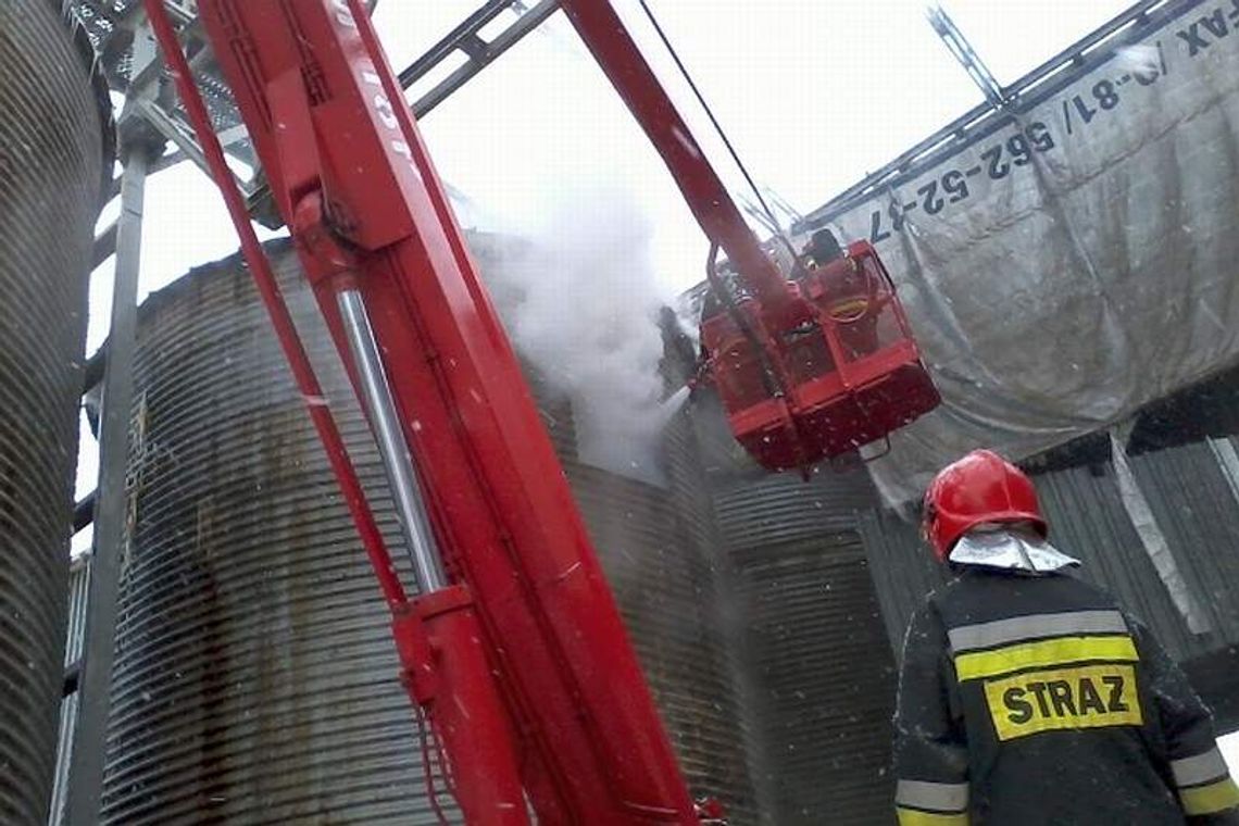 Pożar silosu koło Bychawy