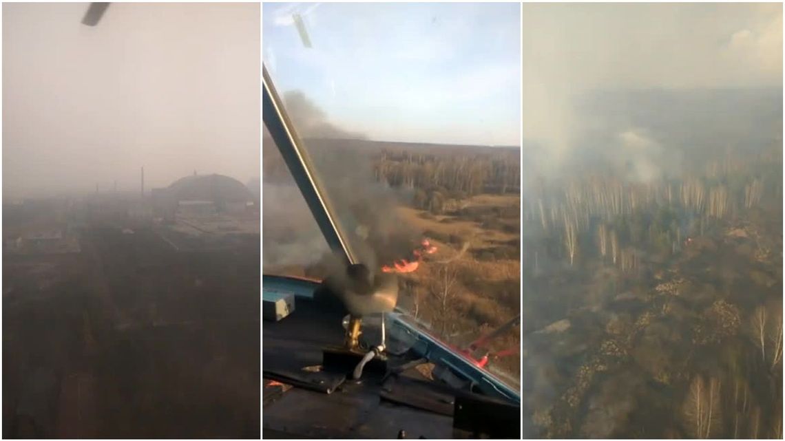 Pożar w Czarnobylu przybiera na sile. Ogień zbliża się do sarkofagu nad dawną elektrownią atomową