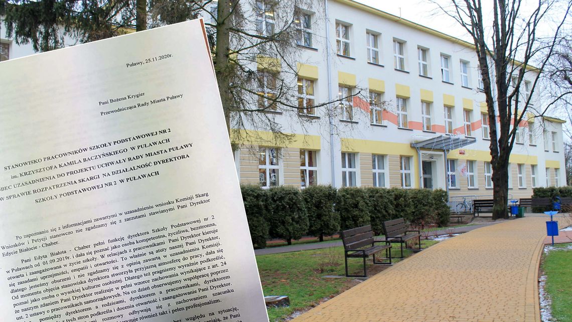 Pracownicy murem za dyrektorką SP 2 w Puławach. Radni się pomylili? Pracownicy murem za dyrektorką SP 2 w Puławach. Radni się pomylili?