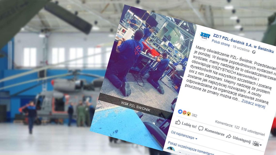 Pracownicy PZL Świdnik na klęczkach. O co chodzi? Firma odpowiada