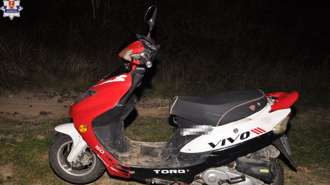 Prawie trzy promile i skuter w rowie. Ucieczka pieszo się nie udała Prawie trzy promile i skuter w rowie. Ucieczka pieszo się nie udała