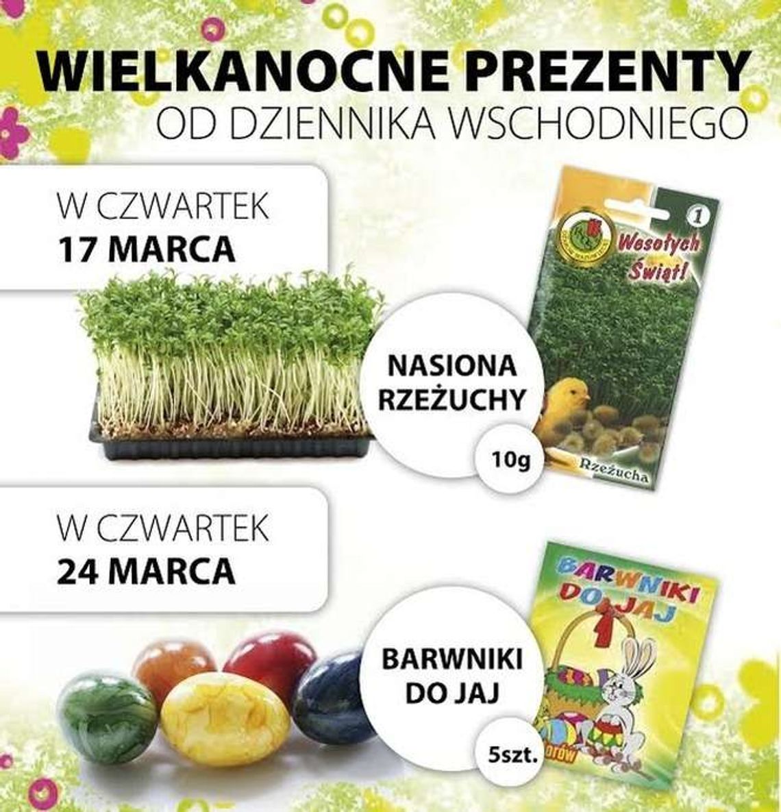 Prezenty dla Czytelników: Rzeżucha i farbki do jaj