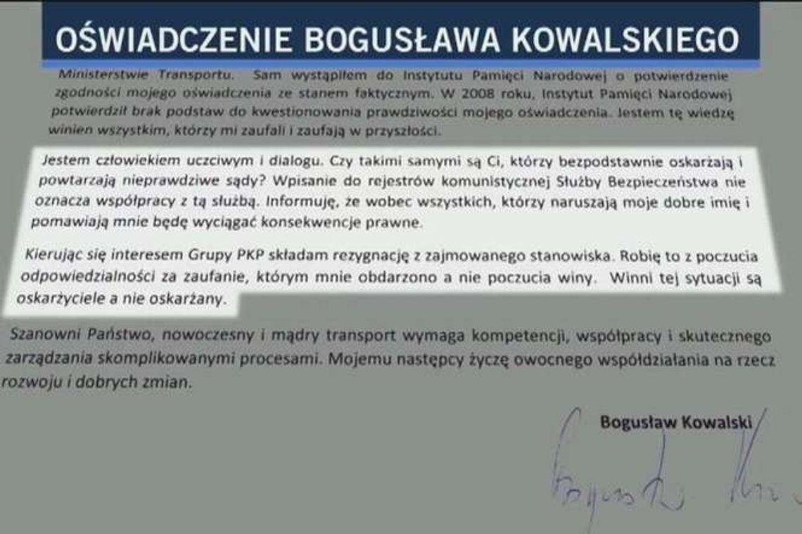 Prezes PKP SA złożył rezygnację po dwóch dniach Prezes PKP SA złożył rezygnację po dwóch dniach