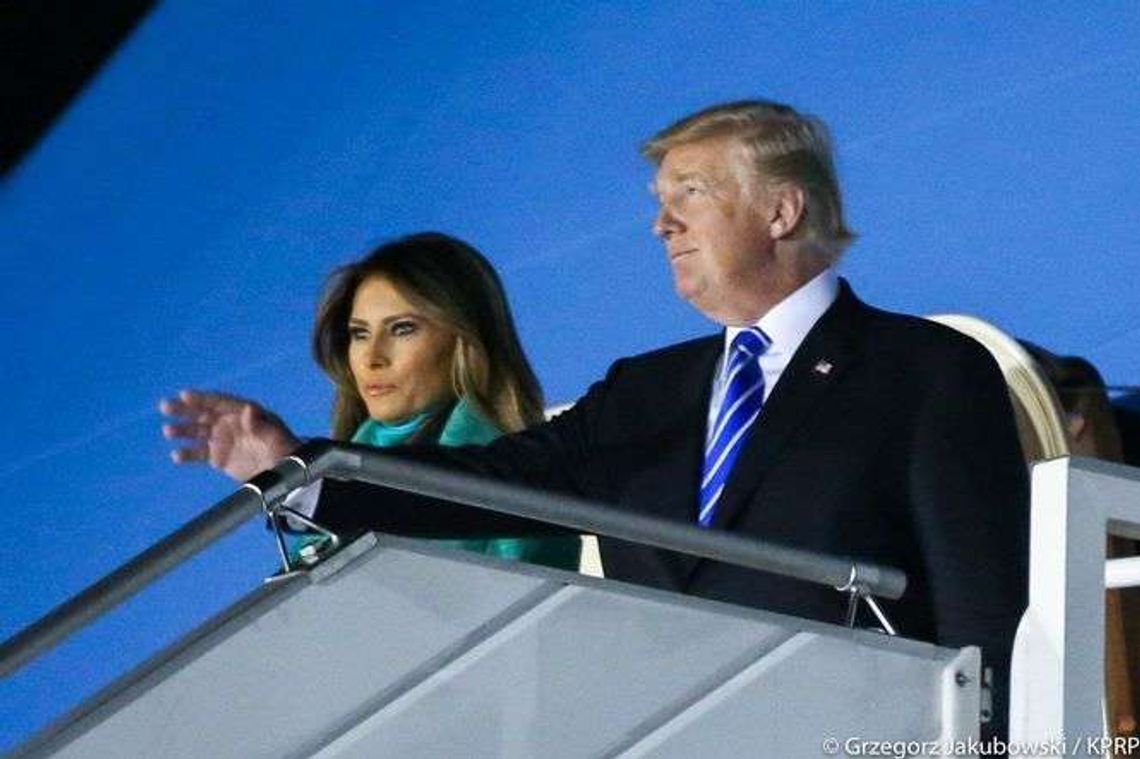 Prezydent USA Donald Trump wylądował w Warszawie [wideo]