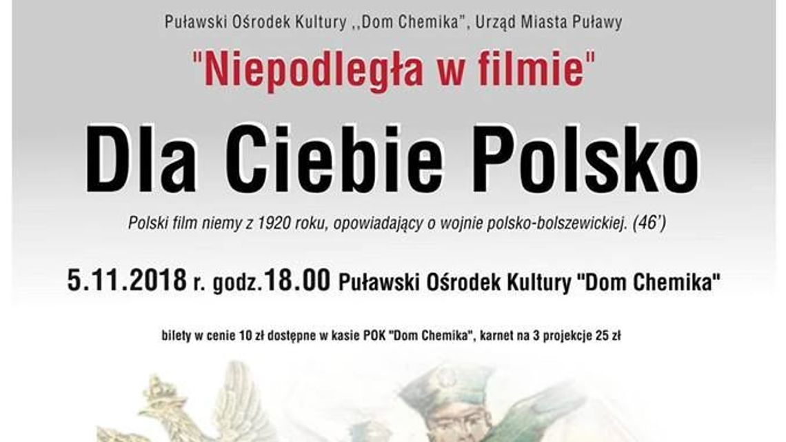 Projekcja filmu "Dla Ciebie Polsko" w Puławach