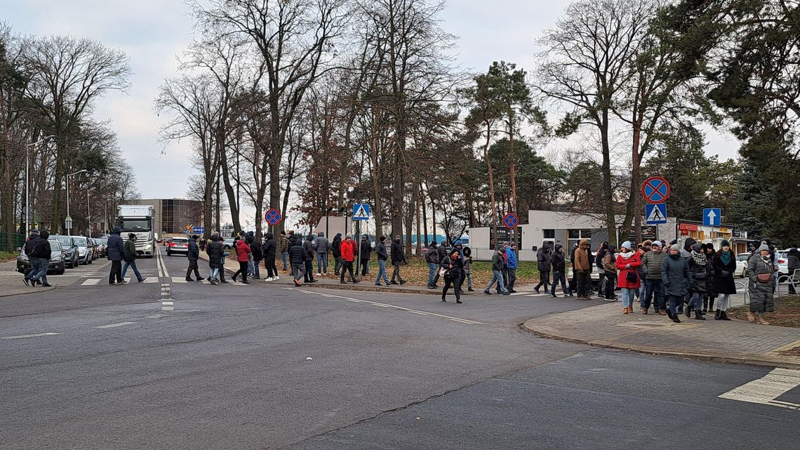 Protest przed zakładami PZL Świdnik