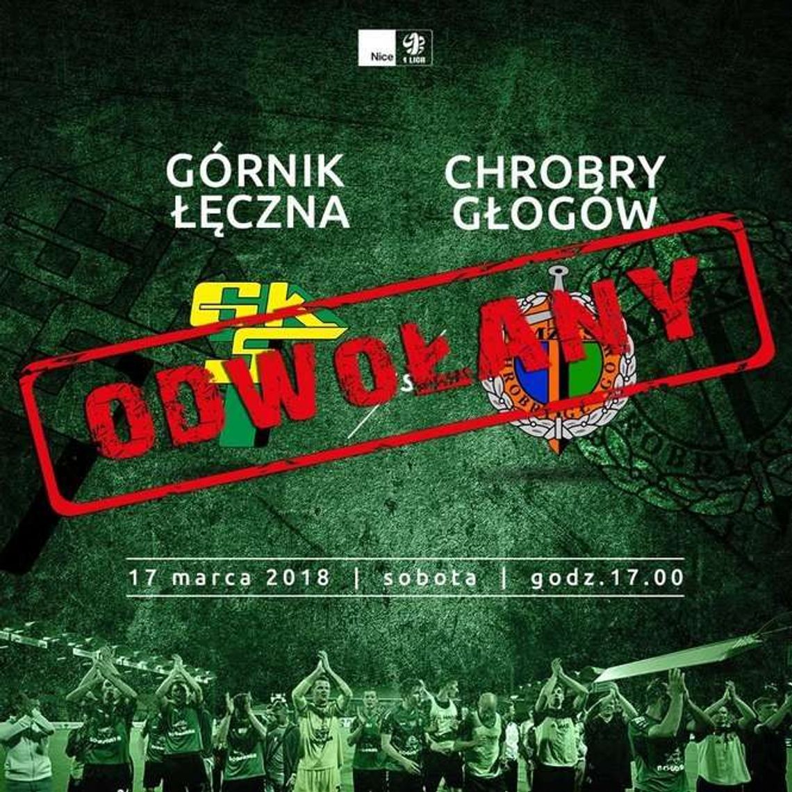 Przegrali z zimą. Mecz Górnika z Chrobrym odwołany