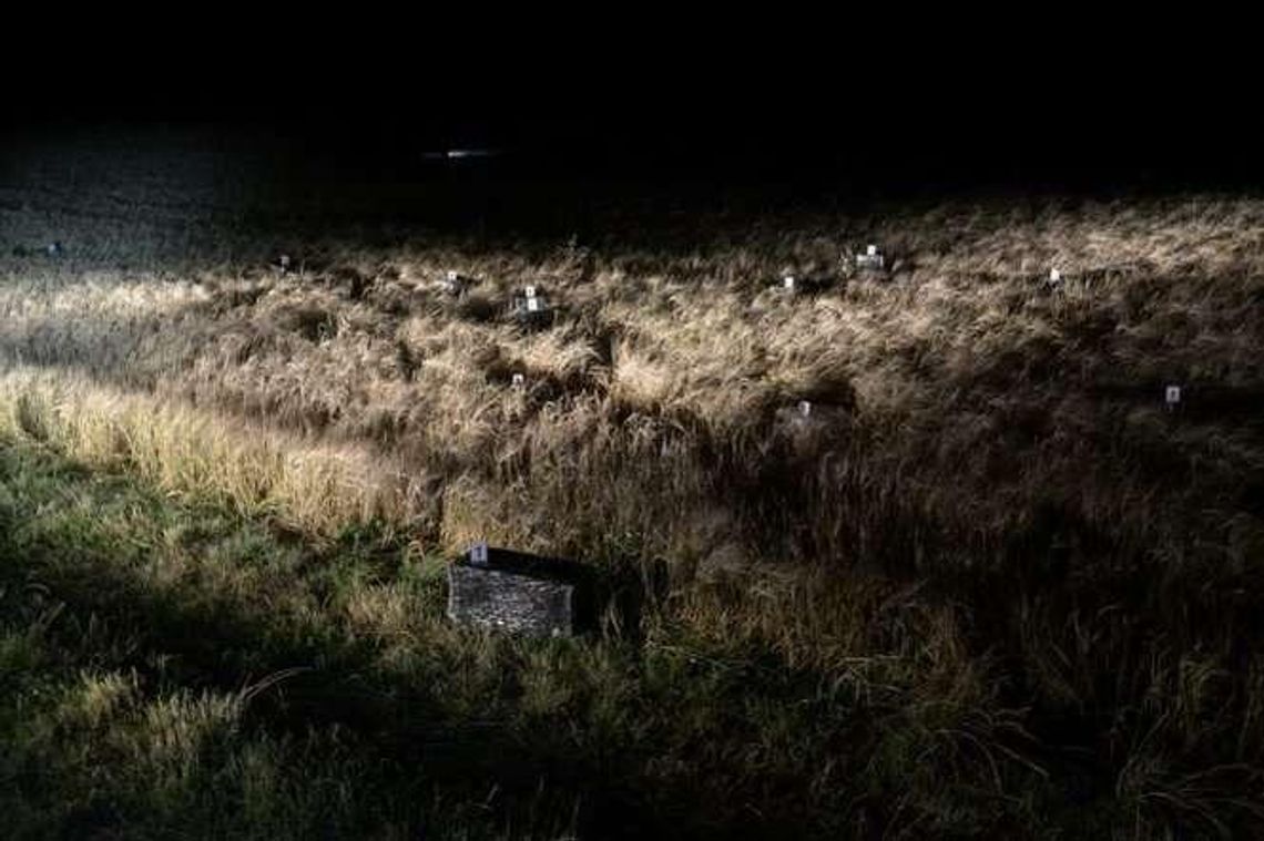 Przeleciał nad polem i zrzucił kartony. Strażnicy się nimi zajęli