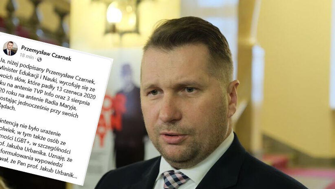 Przemysław Czarnek przeprasza za słowa o LGBT. Ale zdania nie zmienia