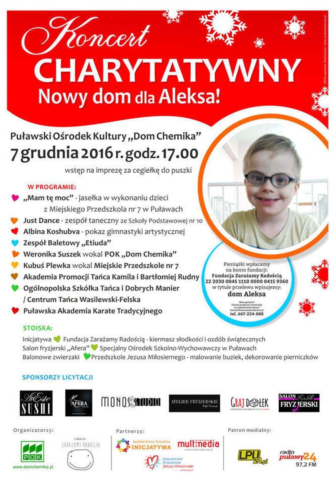 Puławy: Koncert charytatywny - Nowy dom dla Aleksa