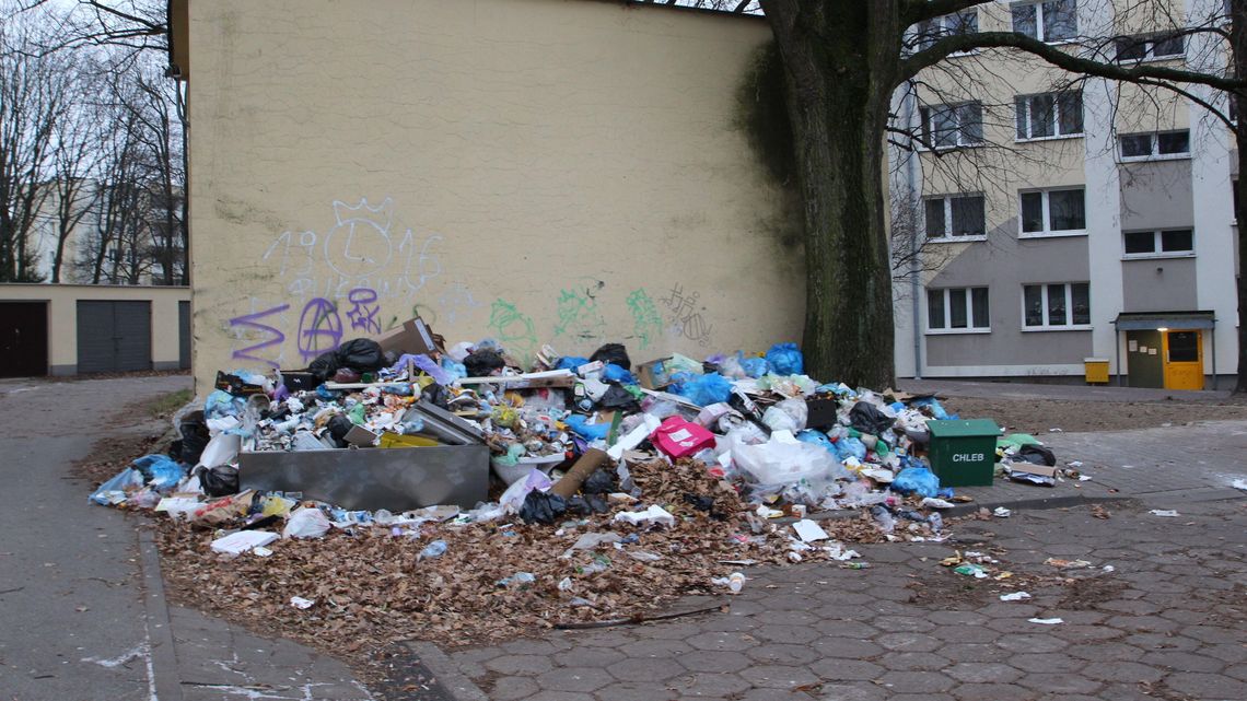 Puławy: Na osiedlu góra śmieci. Zaskakujące wyjaśnienie Puławy: Na osiedlu góra śmieci. Zaskakujące wyjaśnienie