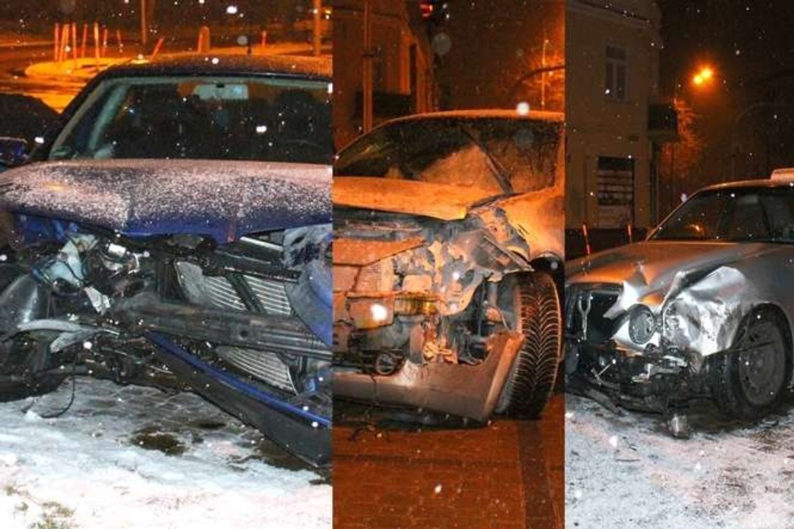 Puławy: Ślisko na drogach, zderzenie trzech aut na ul. Piłudskiego