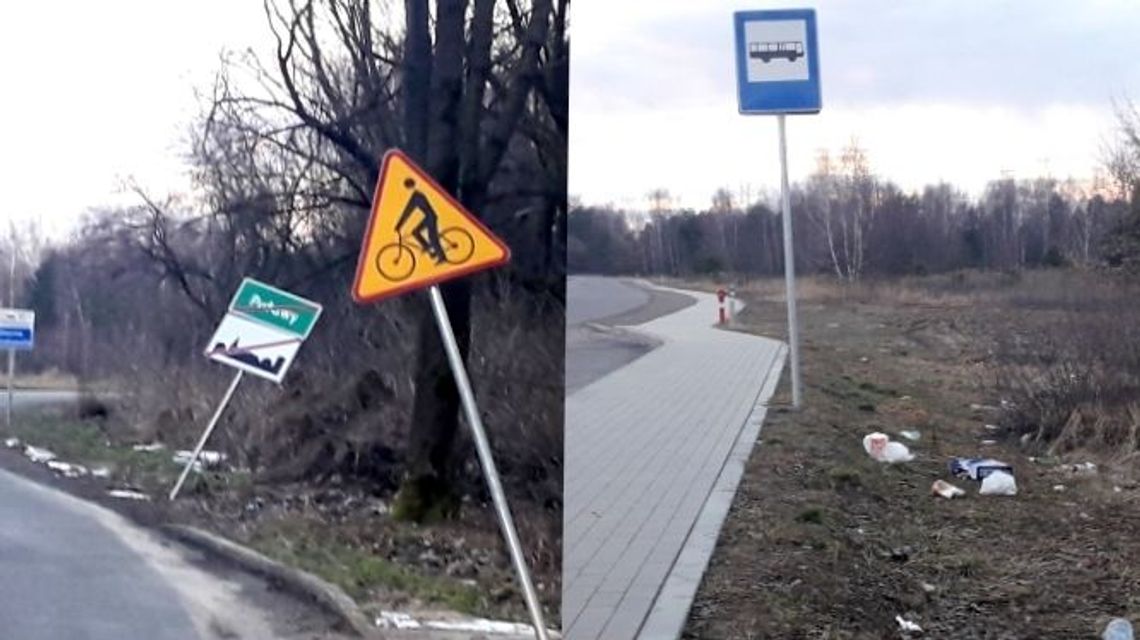 Puławy: śmiecą i przekręcają znaki