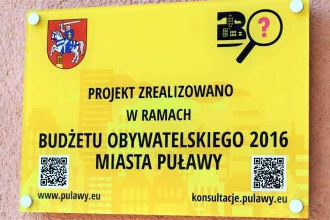 Puławy: Żółte tablice oznaczają projekty obywatelskie