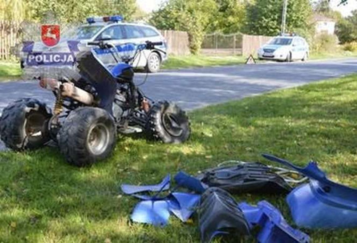 Quad "na holu" zderzył się z ciężarówką Quad "na holu" zderzył się z ciężarówką