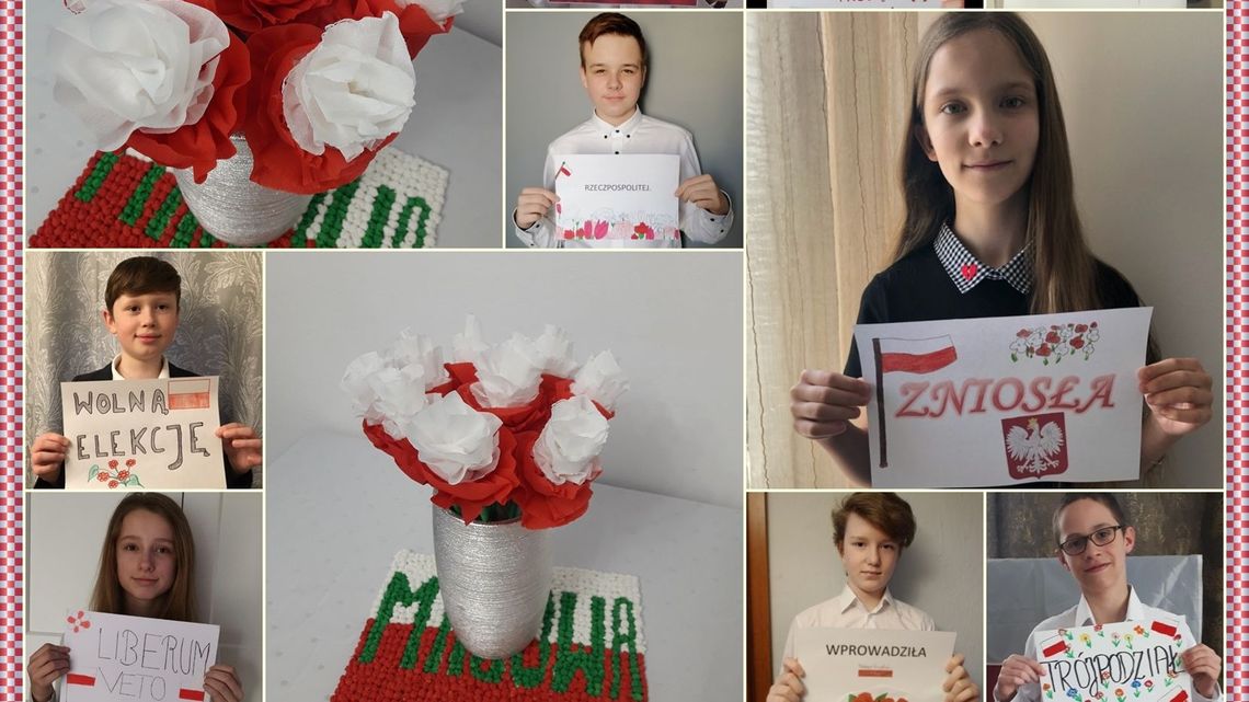 Razem, chociaż osobno. Uczniowie SP 11 w Puławach tak upamiętnili Święto Konstytucji 3 Maja