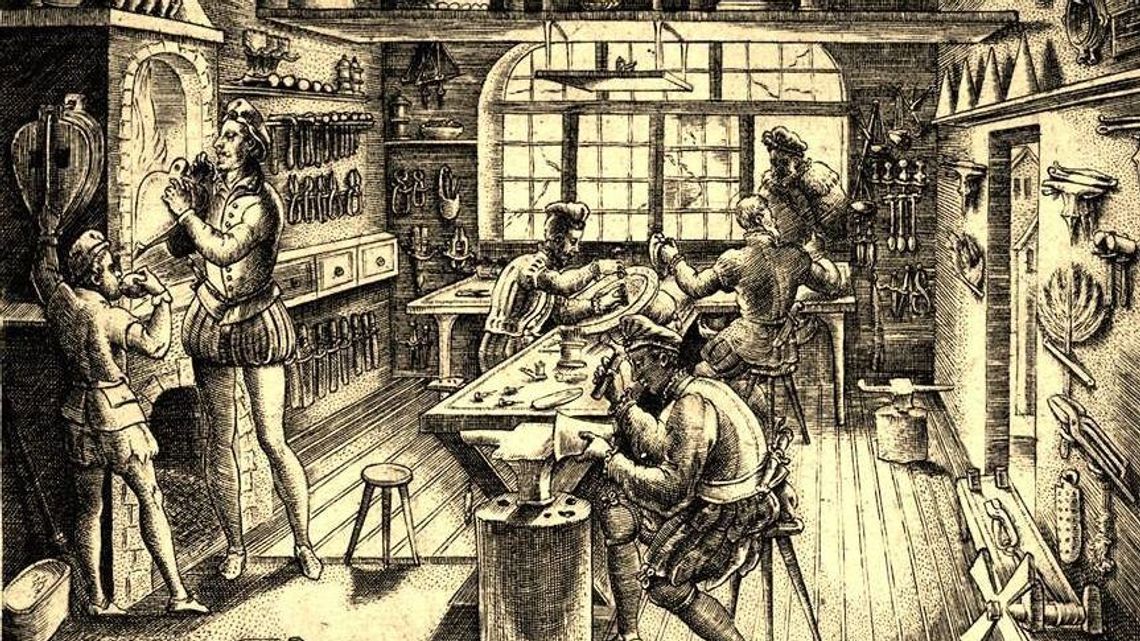 Rekonstrukcja wnętrza dawnego warsztatu złotniczego w Kazimierzu Rekonstrukcja wnętrza dawnego warsztatu złotniczego w Kazimierzu