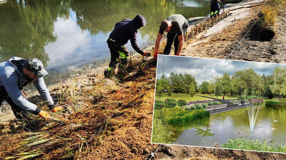 Roboty przy oczku wodnym w parku Misztalec w Janowie Lubelskim. Kiedy się skończą? Roboty przy oczku wodnym w parku Misztalec w Janowie Lubelskim. Kiedy się skończą?