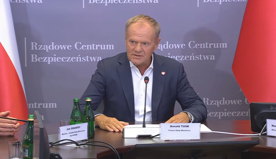 Rosyjskie drony przy polskiej granicy. Premier zapowiada specjalne środki