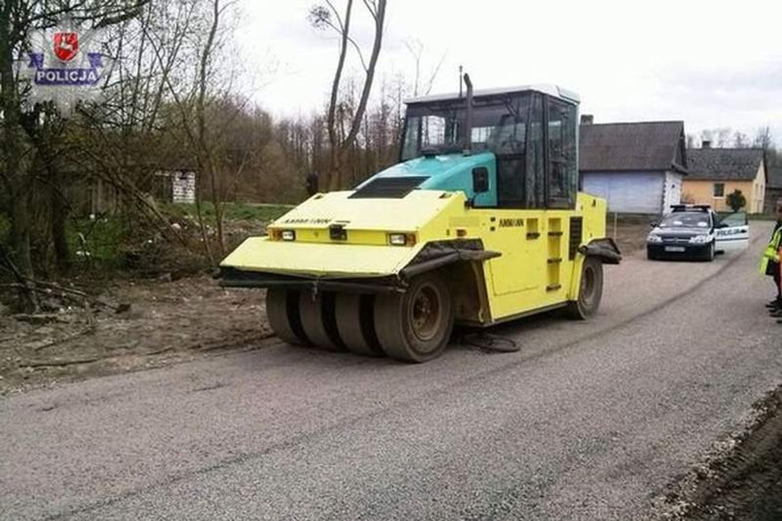 Rowerzysta pod walcem drogowym Rowerzysta pod walcem drogowym