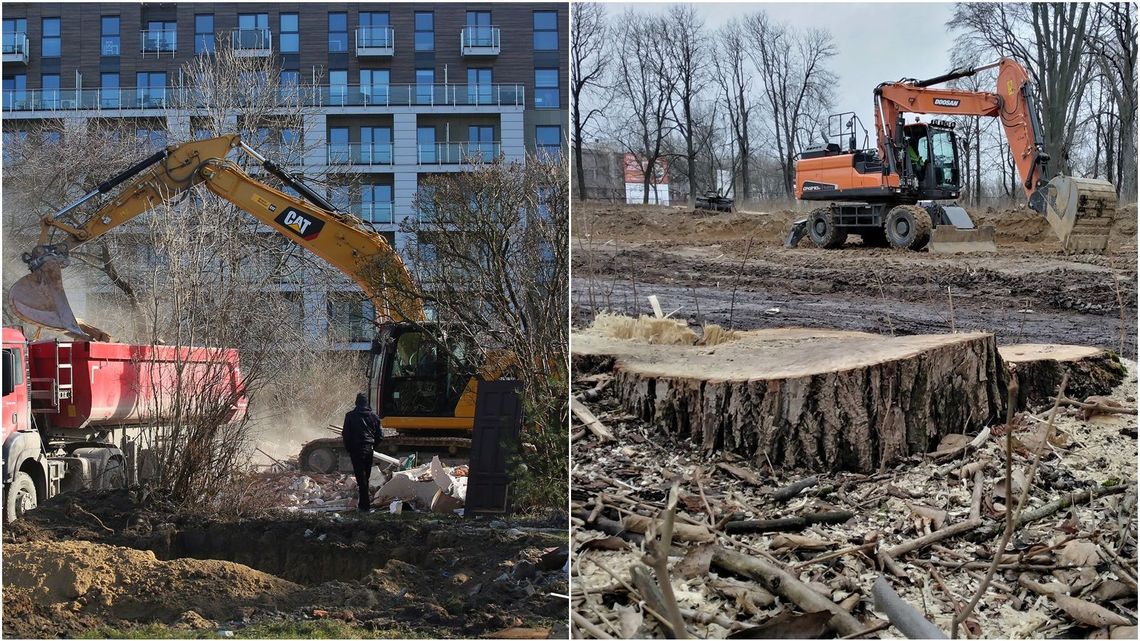 Rozbiórka baraków, wycinka drzew. Szykują grunt pod budowę dwóch inwestycji w Lublinie