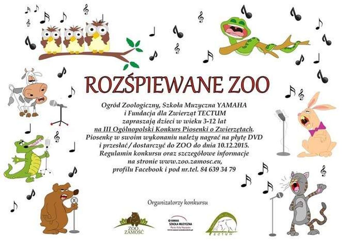 Rozśpiewane ZOO. Konkurs dla dzieci