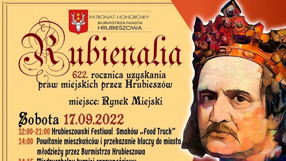 Rubienalia 2022 w Hrubieszowie. Imprezy potrwają dwa dni