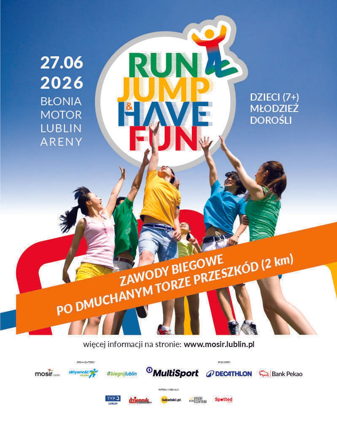 RUN, JUMP & HAVE FUN na błoniach Motor Lublin Areny. Premierowy bieg po dmuchanych torach przeszkód już 27 czerwca w Lublinie