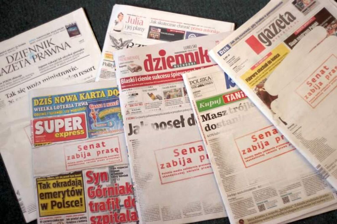 \"Senat zabija prasę\". Wielki protest dziennikarzy (zdjęcia okładek)