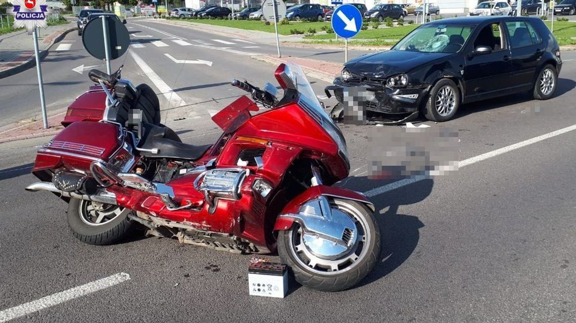 Skręcał w lewo i nie ustąpił pierwszeństwa. Motocyklista w szpitalu 