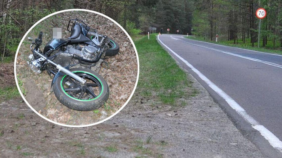 Śmierć motocyklisty. Zginął po uderzeniu w drzewo