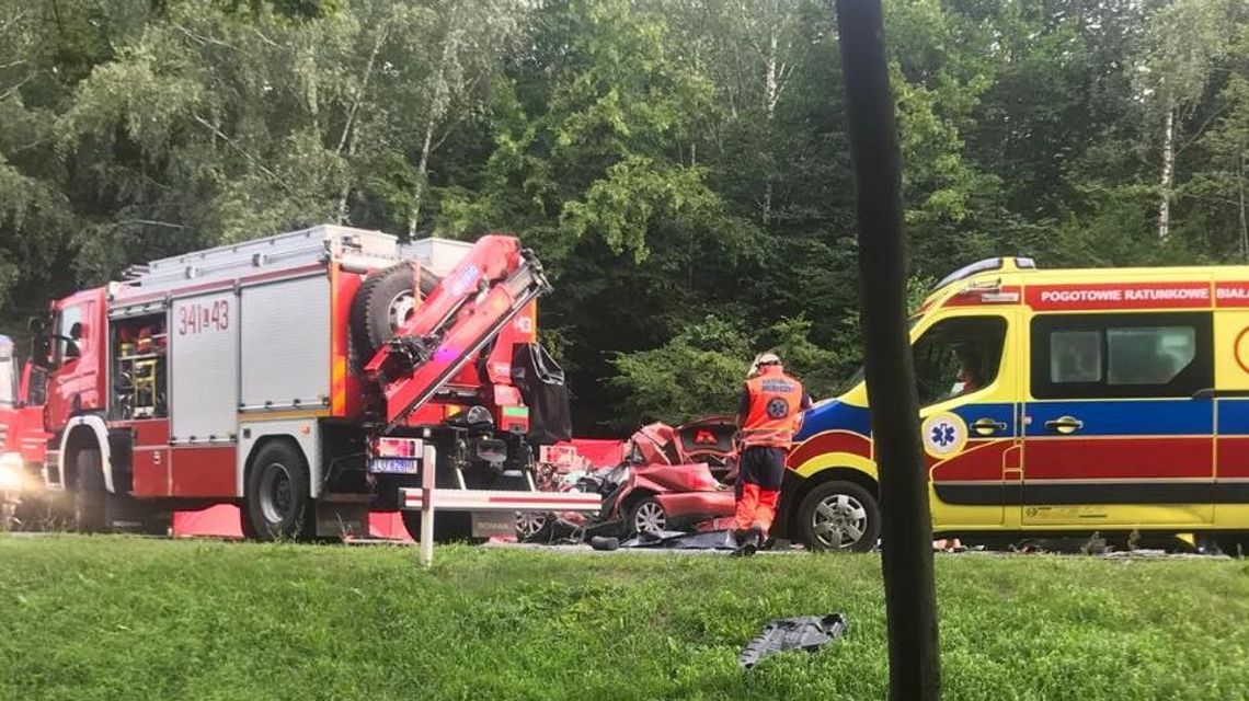 Śmiertelny wypadek koło Białej Podlaskiej. Nie żyje jedna osoba [zdjęcia]
