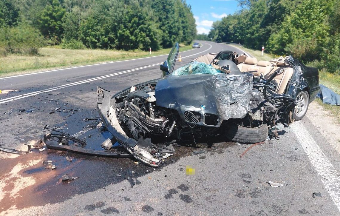 Śmiertelny wypadek we Frampolu. BMW zderzyło się z ciężarówką Śmiertelny wypadek we Frampolu. BMW zderzyło się z ciężarówką