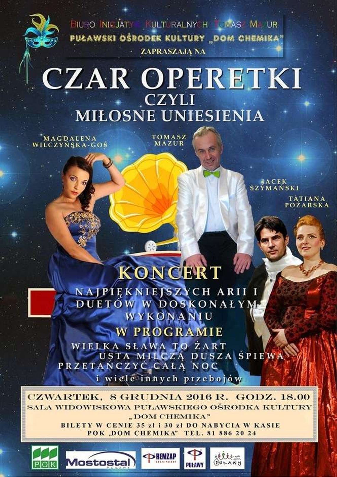 Spektakl: "Czar operetki, czyli miłosne uniesienia" w Puławach Spektakl: "Czar operetki, czyli miłosne uniesienia" w Puławach