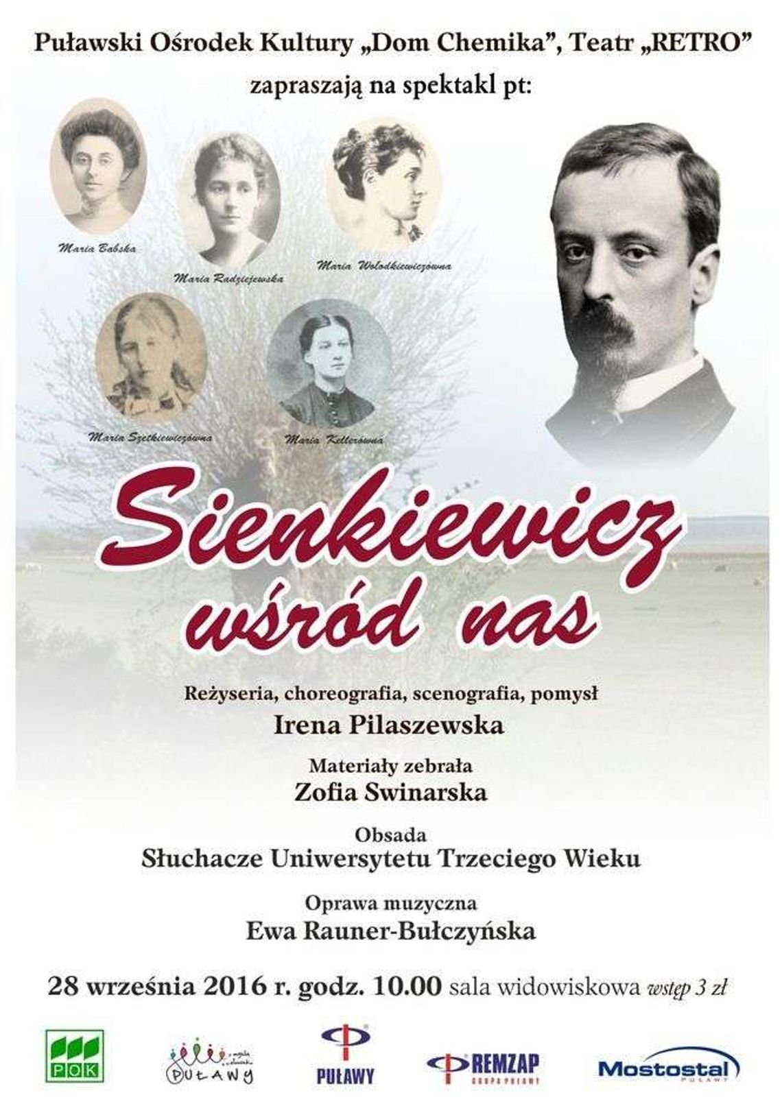 Spektakl "Sienkiewicz wśród nas" w Puławach Spektakl "Sienkiewicz wśród nas" w Puławach