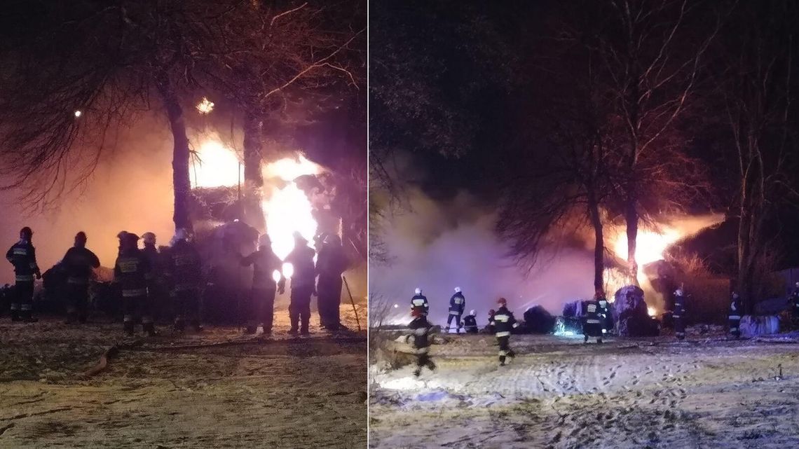 Spłonęła sterta ubrań składowanych przy drodze koło Bełżyc [zdjęcia, wideo]