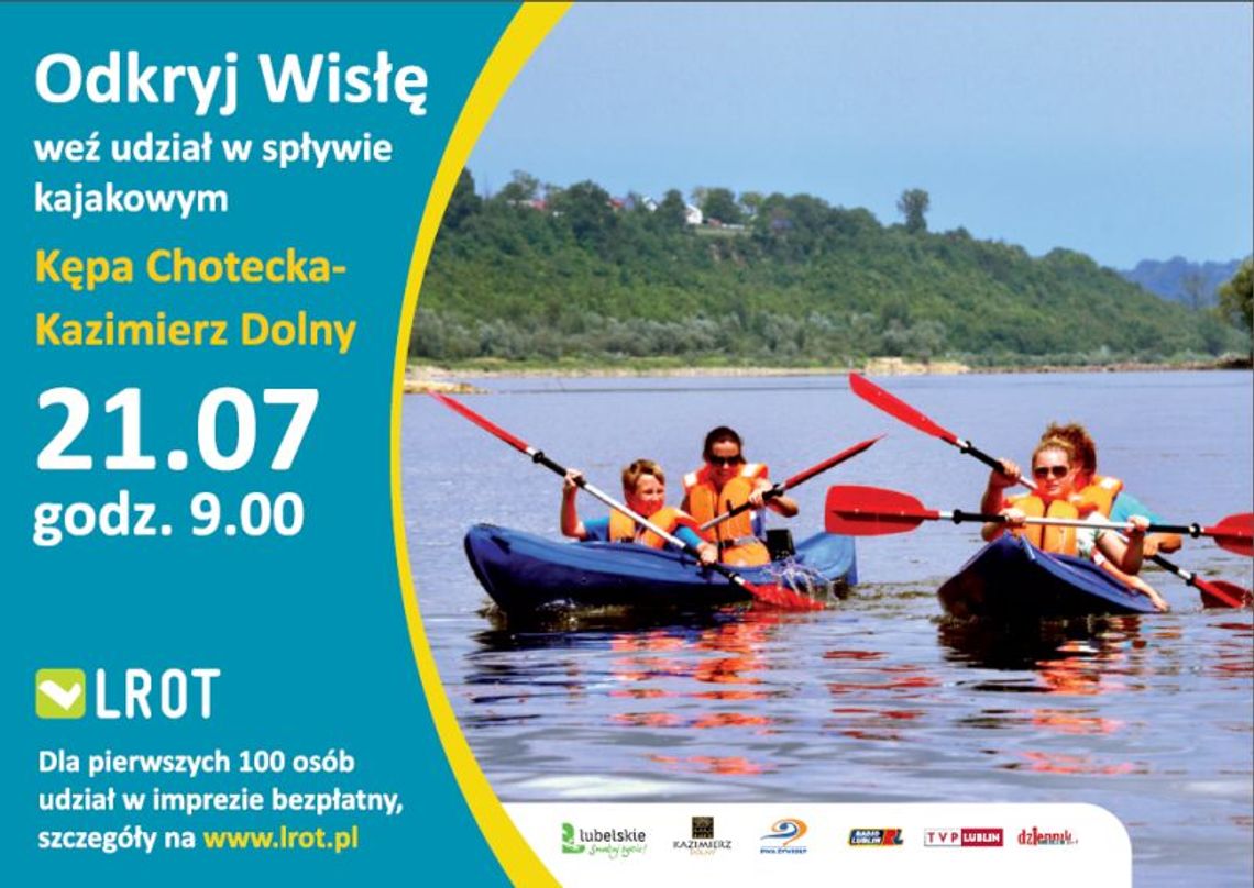 Spłyń w sobotę Wisłą za darmo. Pobierz formularz