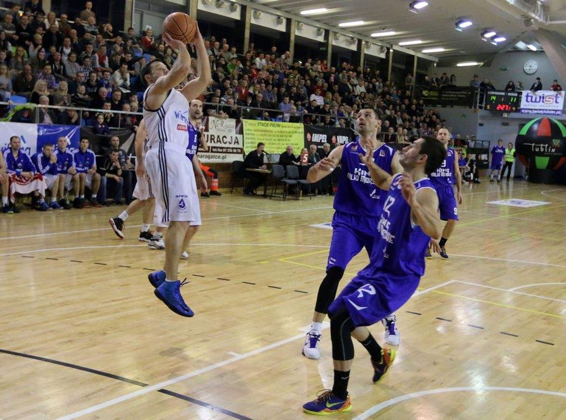 Spójnia Stargard Szczeciński - PTG Sokół Łańcut 59:63. Pisarczyk dał zwycięstwo