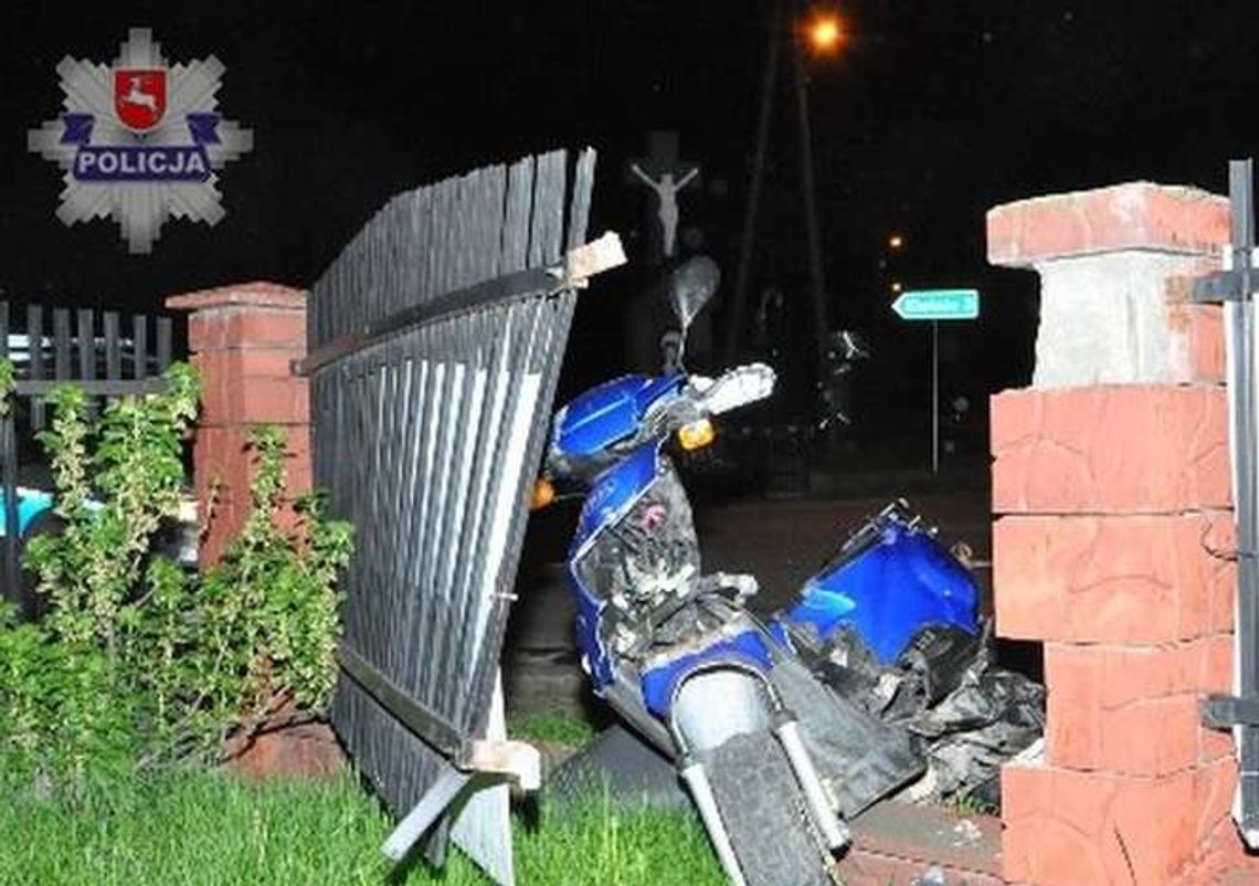Stara Rokitnia: Wbili się skuterem w płot Stara Rokitnia: Wbili się skuterem w płot