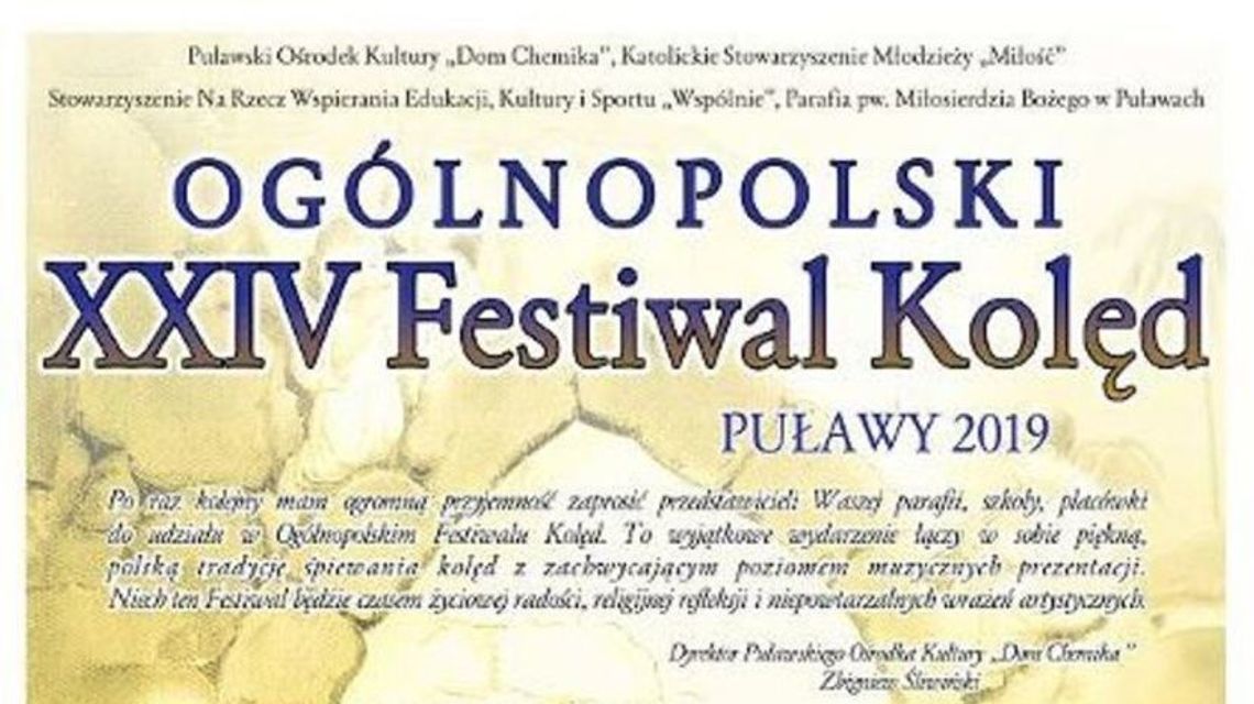 Startuje XXIV Ogólnopolski Festiwal Kolęd Puławy 2019