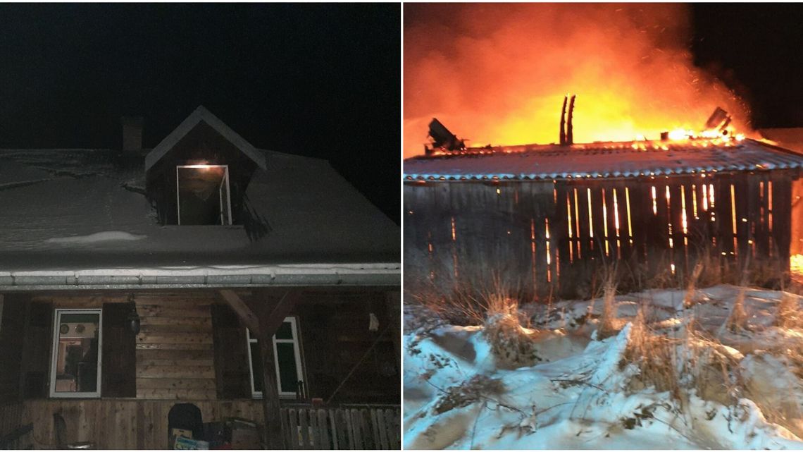 Strażacy walczyli z pożarem budynku mieszkalnego i stodoły