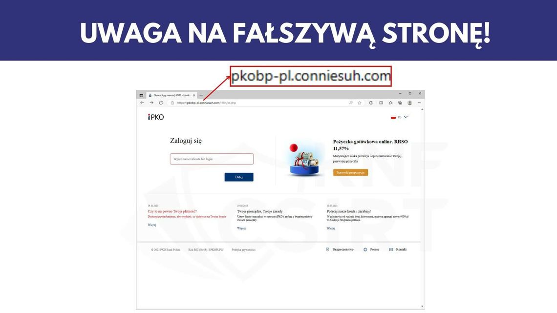 Strona łudząco podobna do strony banku. Uwaga, można stracić oszczędności! Strona łudząco podobna do strony banku. Uwaga, można stracić oszczędności!