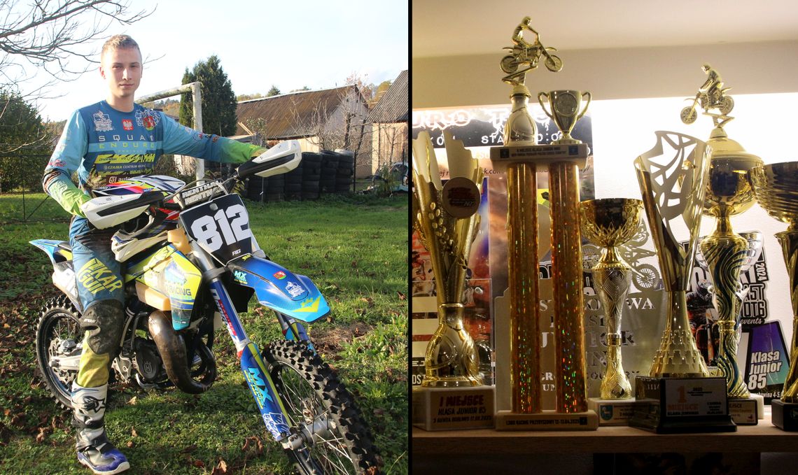 Szymon Zawisza na motocyklu