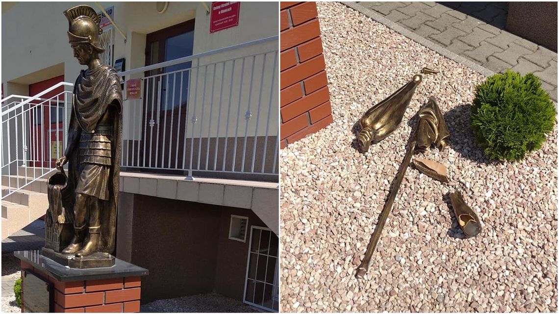 Św. Florian od strażaków stracił rękę i kawałek zbroi. "Chamstwo i prostactwo"