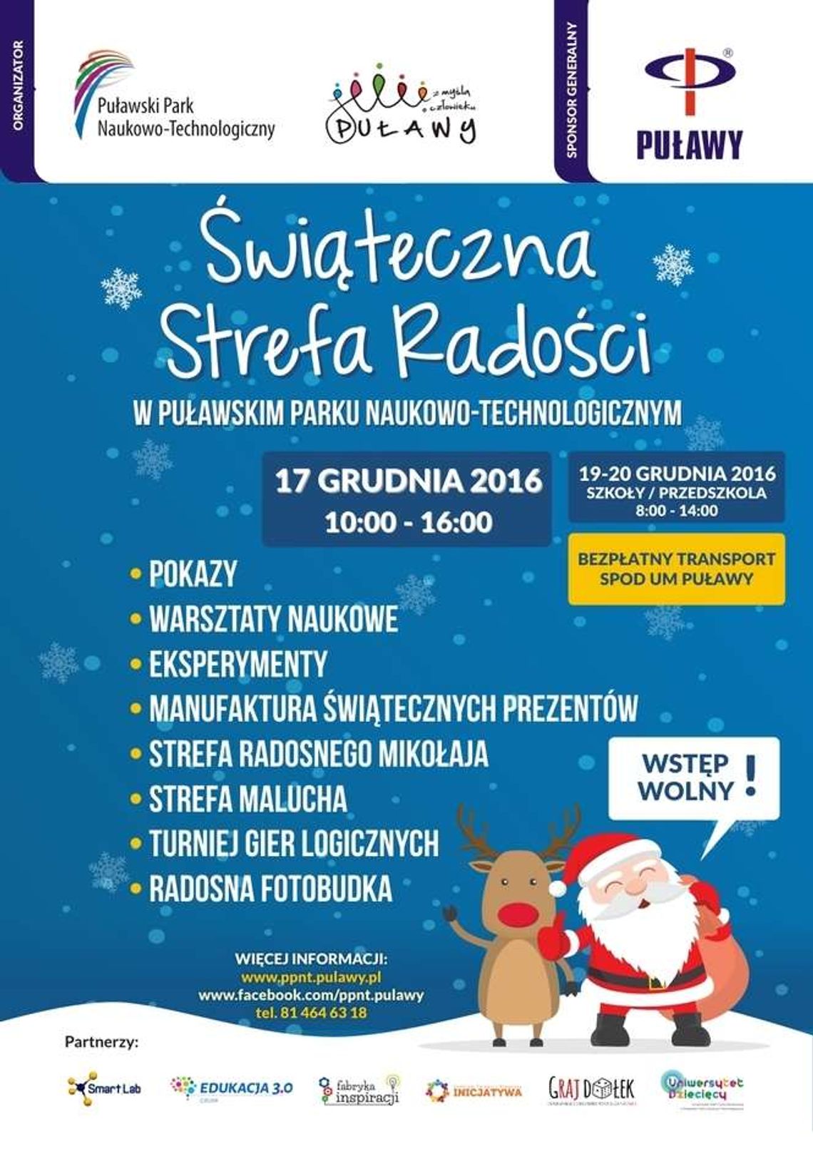 Świąteczna Strefa Radości w Puławskim Parku Naukowo-Technologicznym