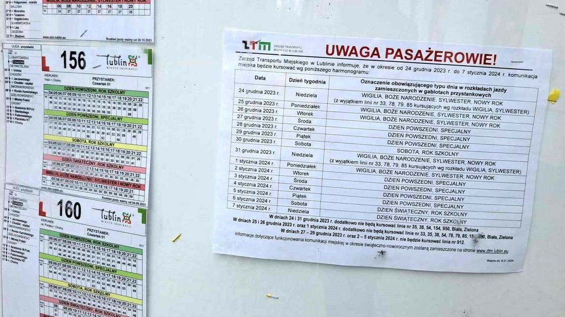 Świąteczno-noworoczny rozkład jazdy. Które linie bez kursów?