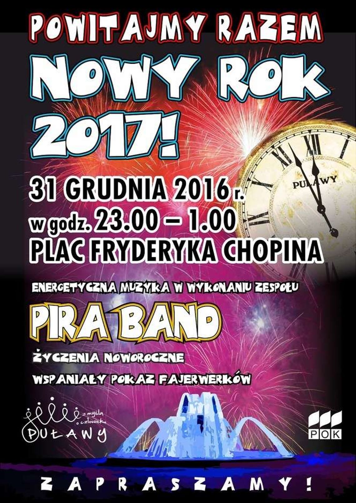 Sylwester 2016/2017 w Puławach i okolicach